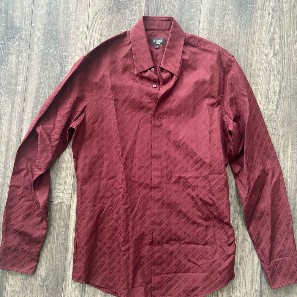 FENDI Men’s Maroon Button Down